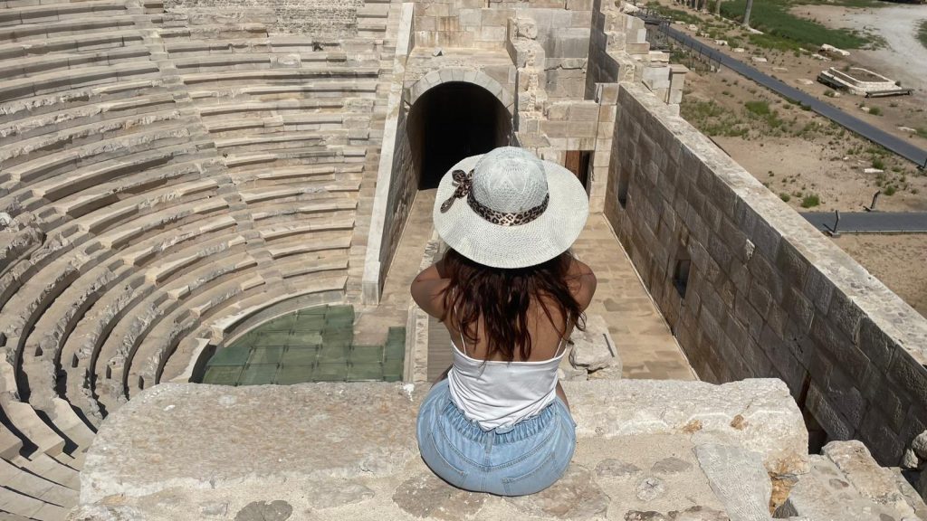 A girl stands out in Patara ancient City, Kas, Antalya