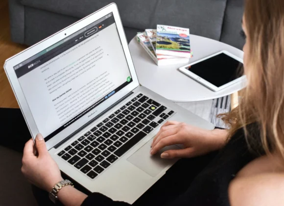 Remote worker using a laptop in one of the best work spots in Antalya, enjoying a comfortable workspace for digital nomads and remote professionals.